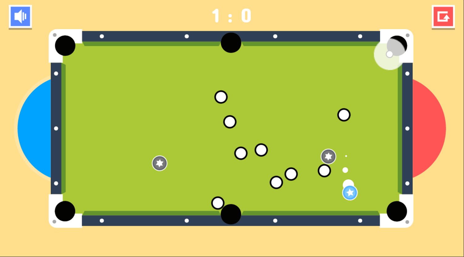 2 Player Billiards Game Play Screenshot.