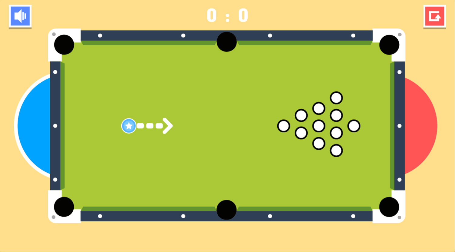 2 Player Billiards Game Start Screenshot.