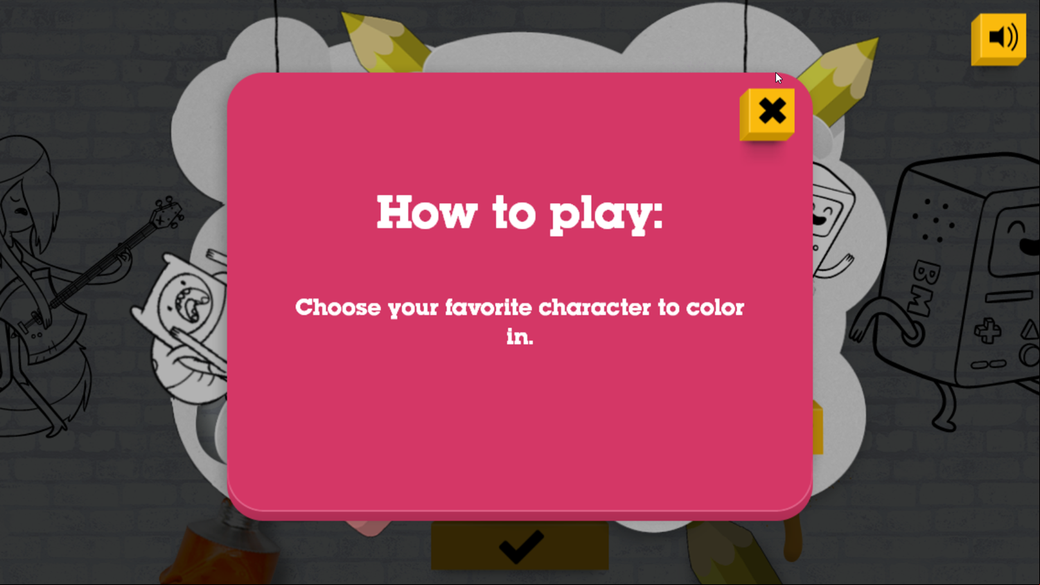 Adventure Time Color In Game How To Play Screenshot.