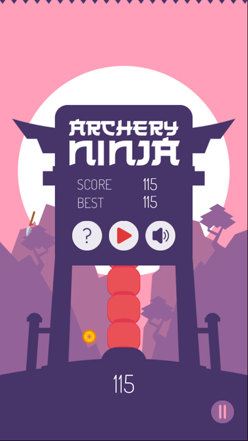 Archery Ninja Game Best Score Screenshot.