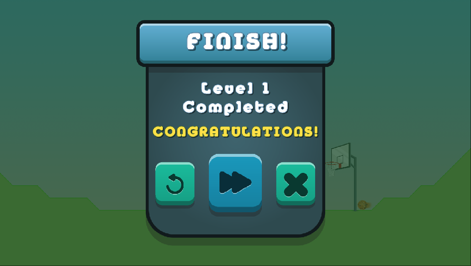 Basketball Challenge Game Level Completed Screenshot.