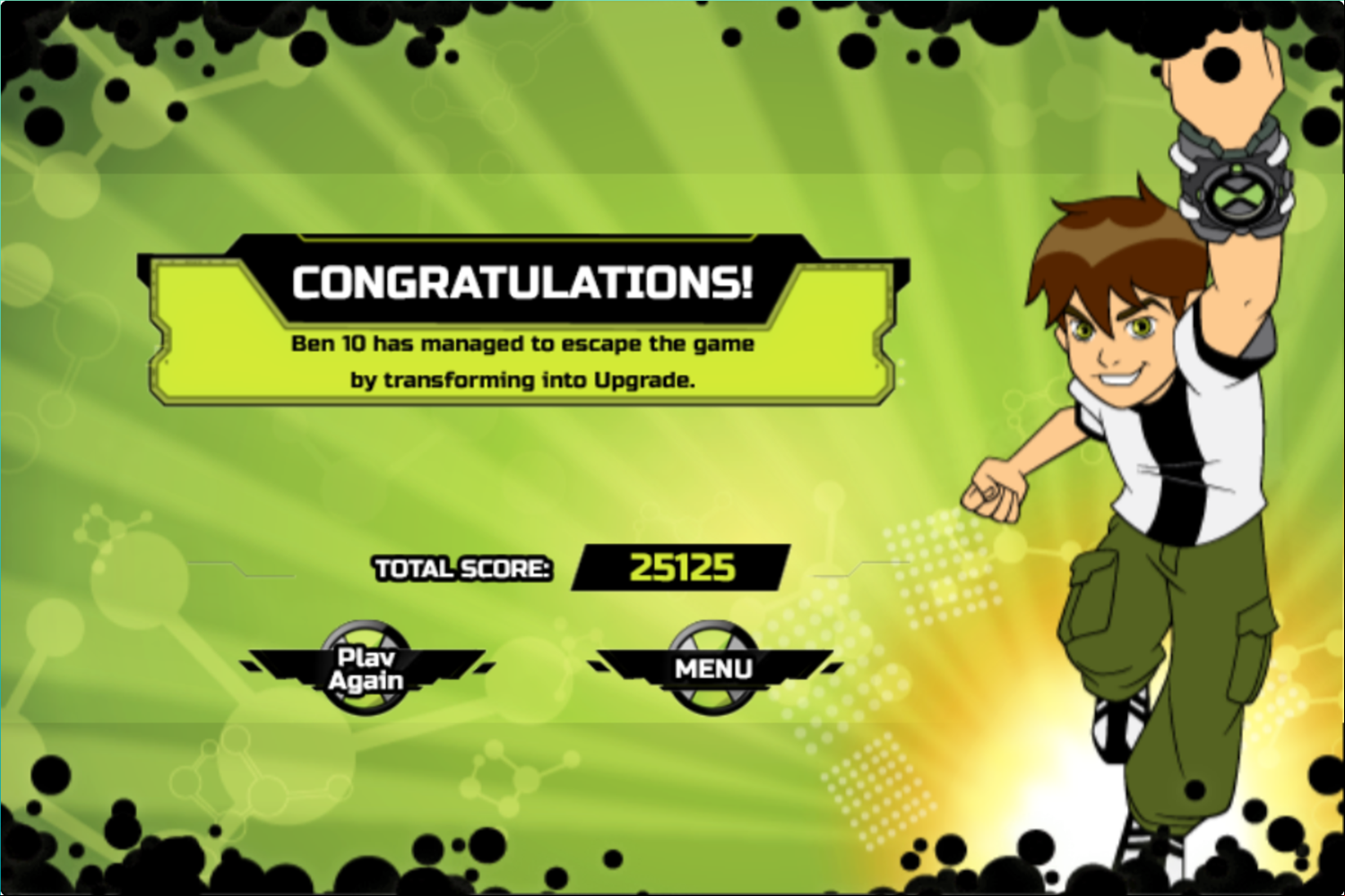 Ben 10 Samurai Warrior Game Beat Screenshot.