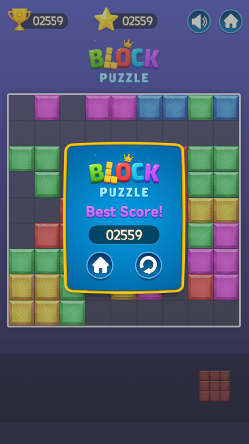 Block Puzzle Line Maker Game Score Screenshot.