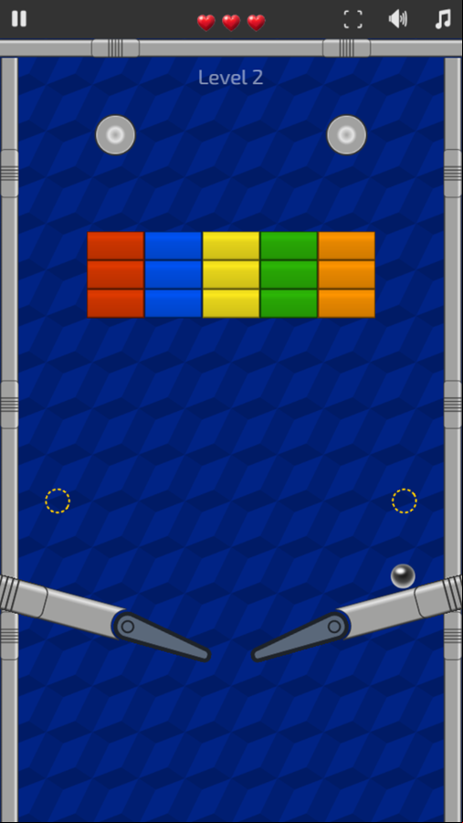 Bricks N Balls Pinball Game Next Level Screenshot.