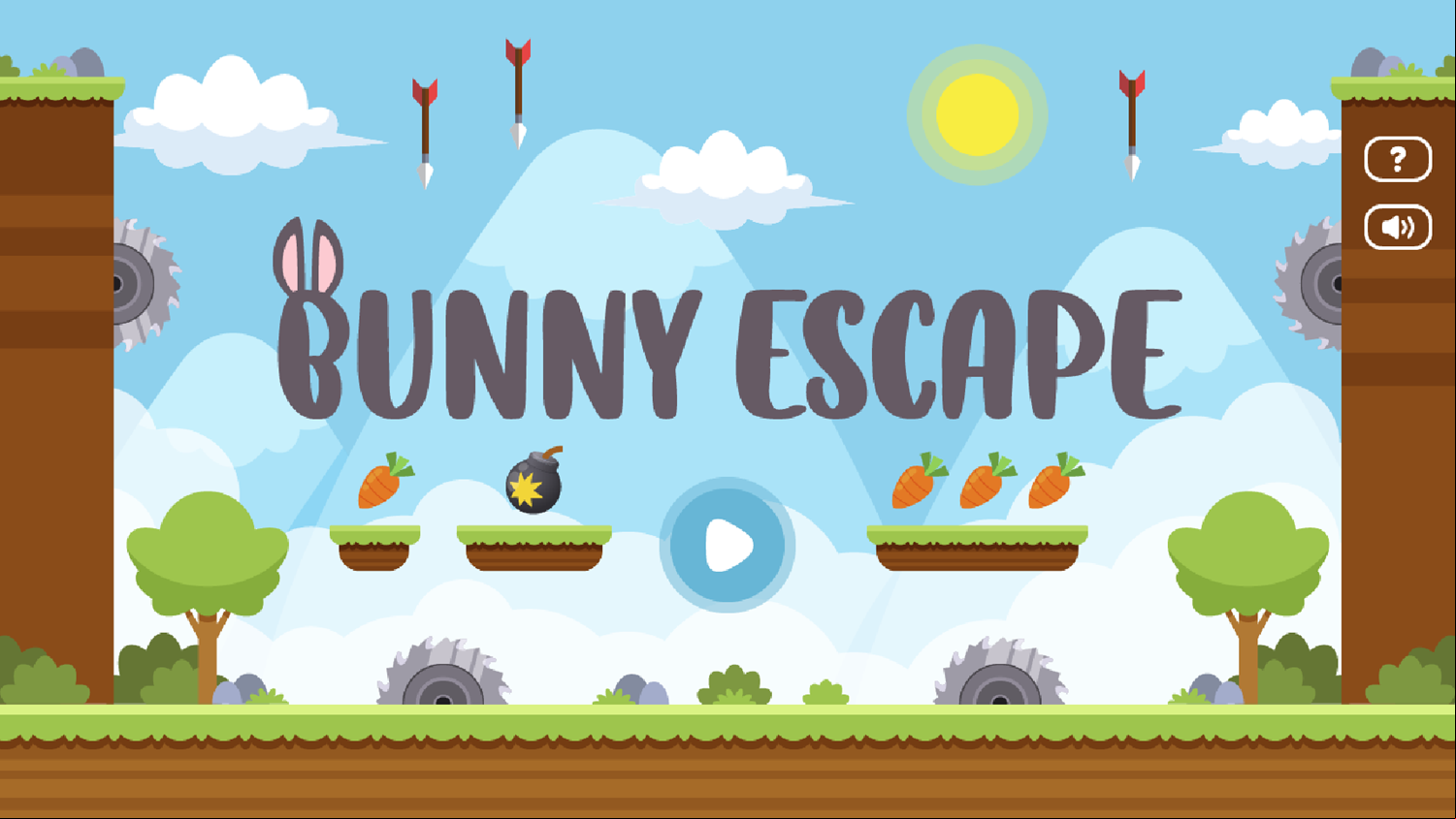 Bunny Escape Game Welcome Screen Screenshot.