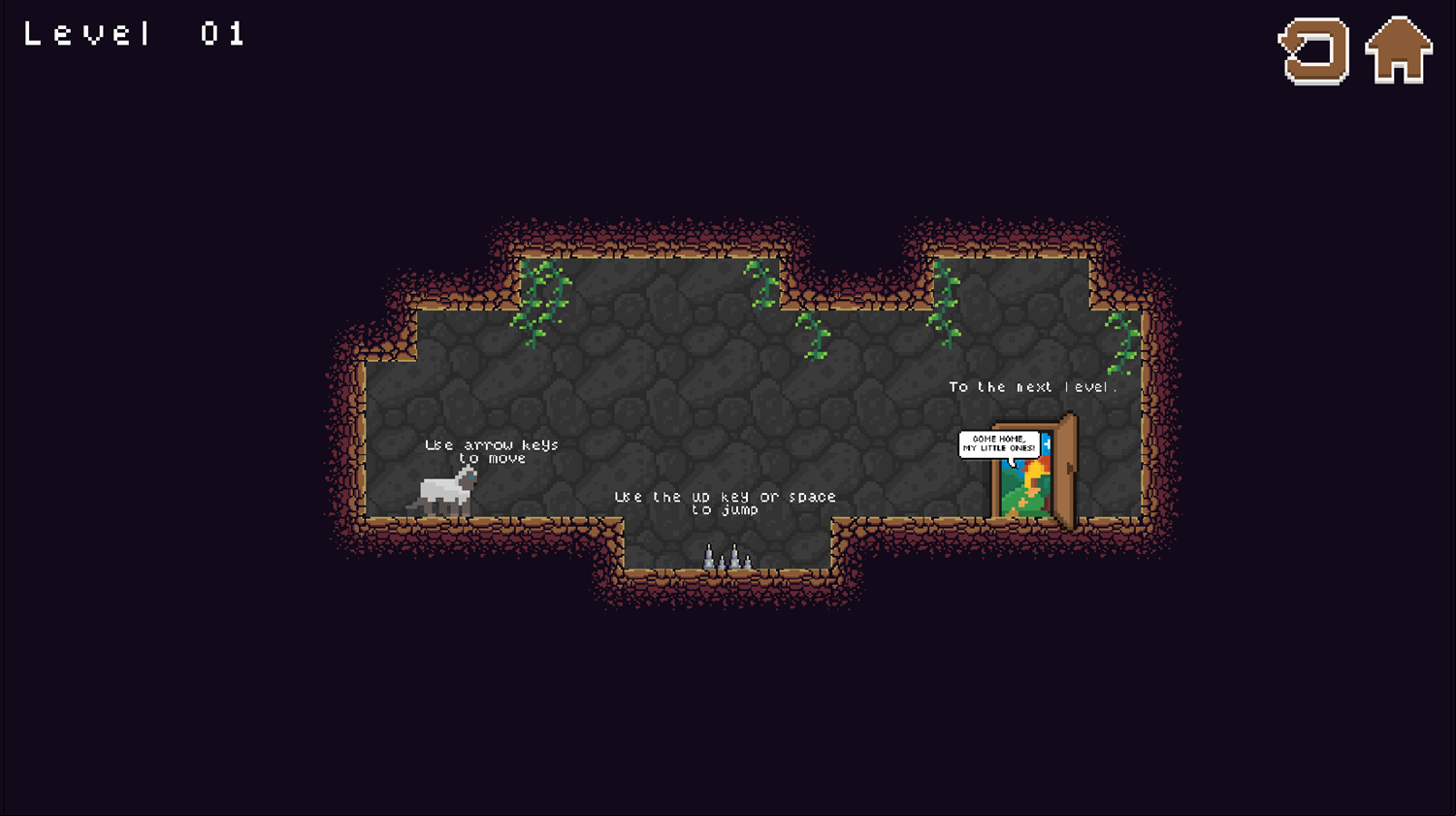 Cave of Cats Game How to Play Screen Screenshot.