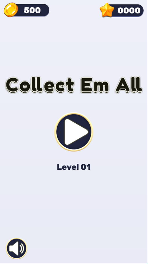 Collect Em All Game Welcome Screen Screenshot.