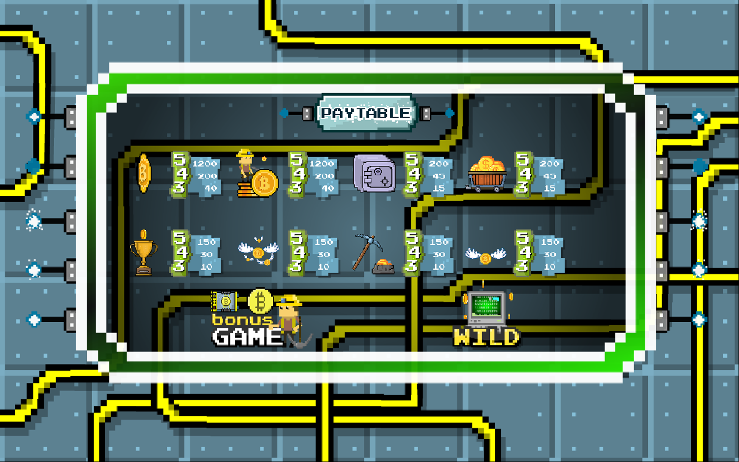 Crypto Chase Game Paytable Screenshot.