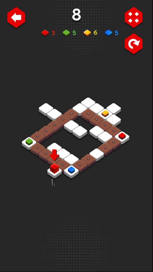 Cubic Lands Game Level With Brown Spike Blocks Screenshot.