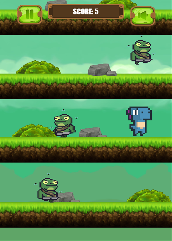 Dino Jump Game Play Screenshot.