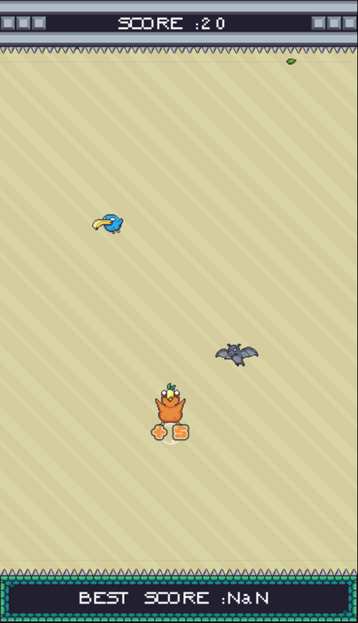 Dizzy Bird Game Play Screenshot.
