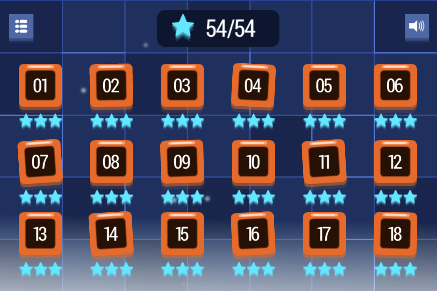 Dot Adventure Game Level Select Screen Screenshot.