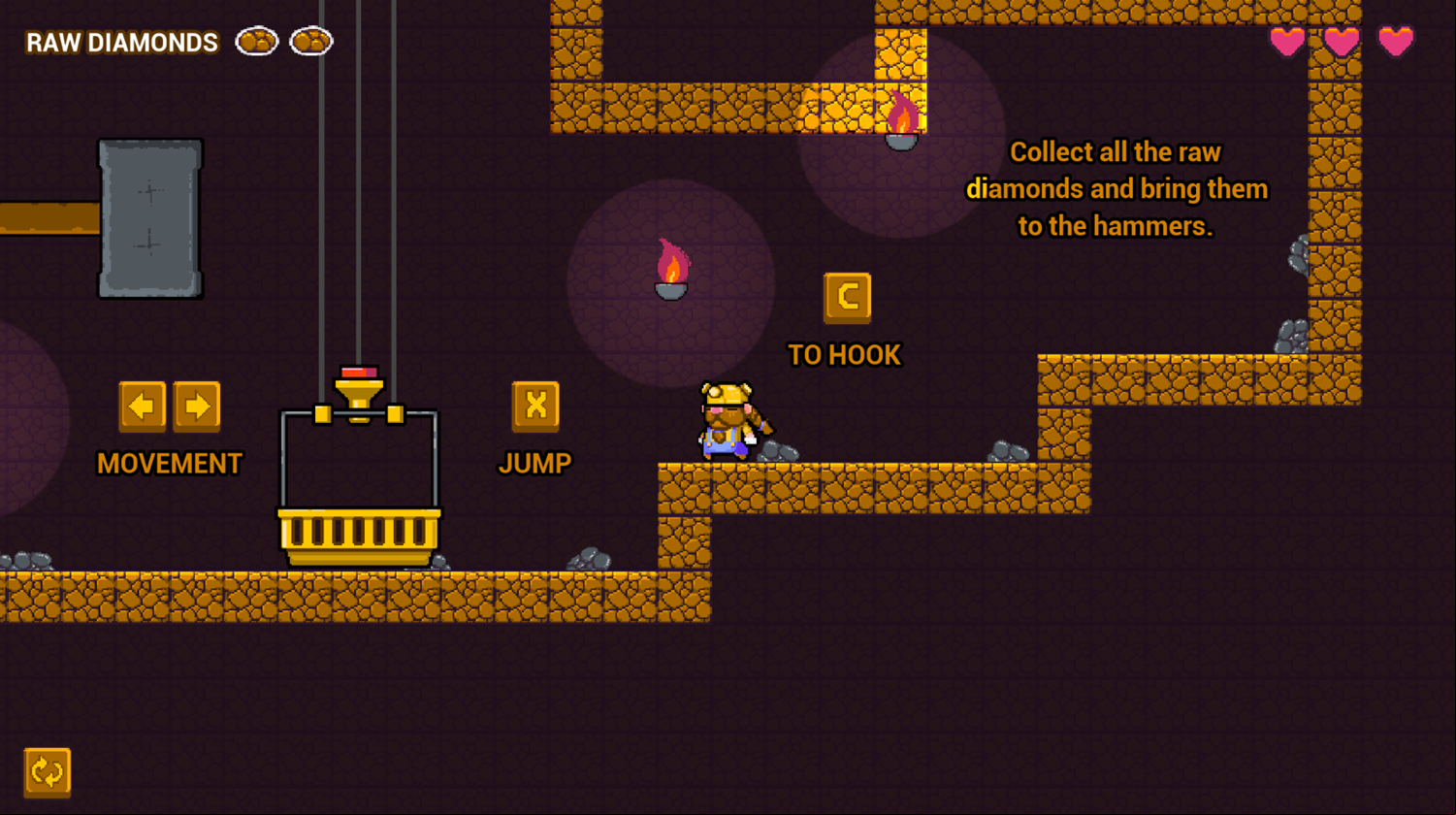 Dwarf Workday Game Movement Instructions Screenshot.