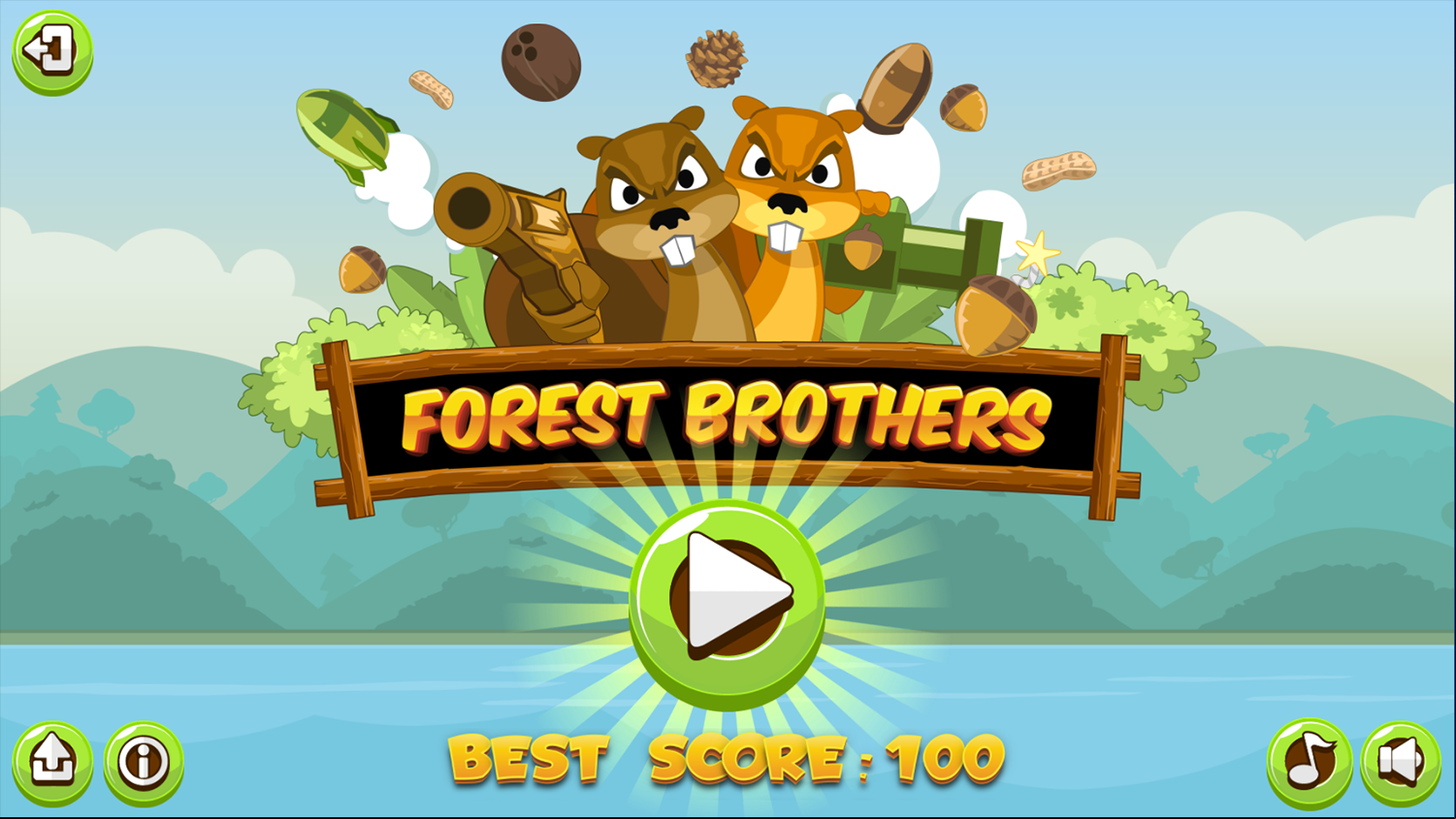 Forest Brothers Welcome Screen Screenshot.