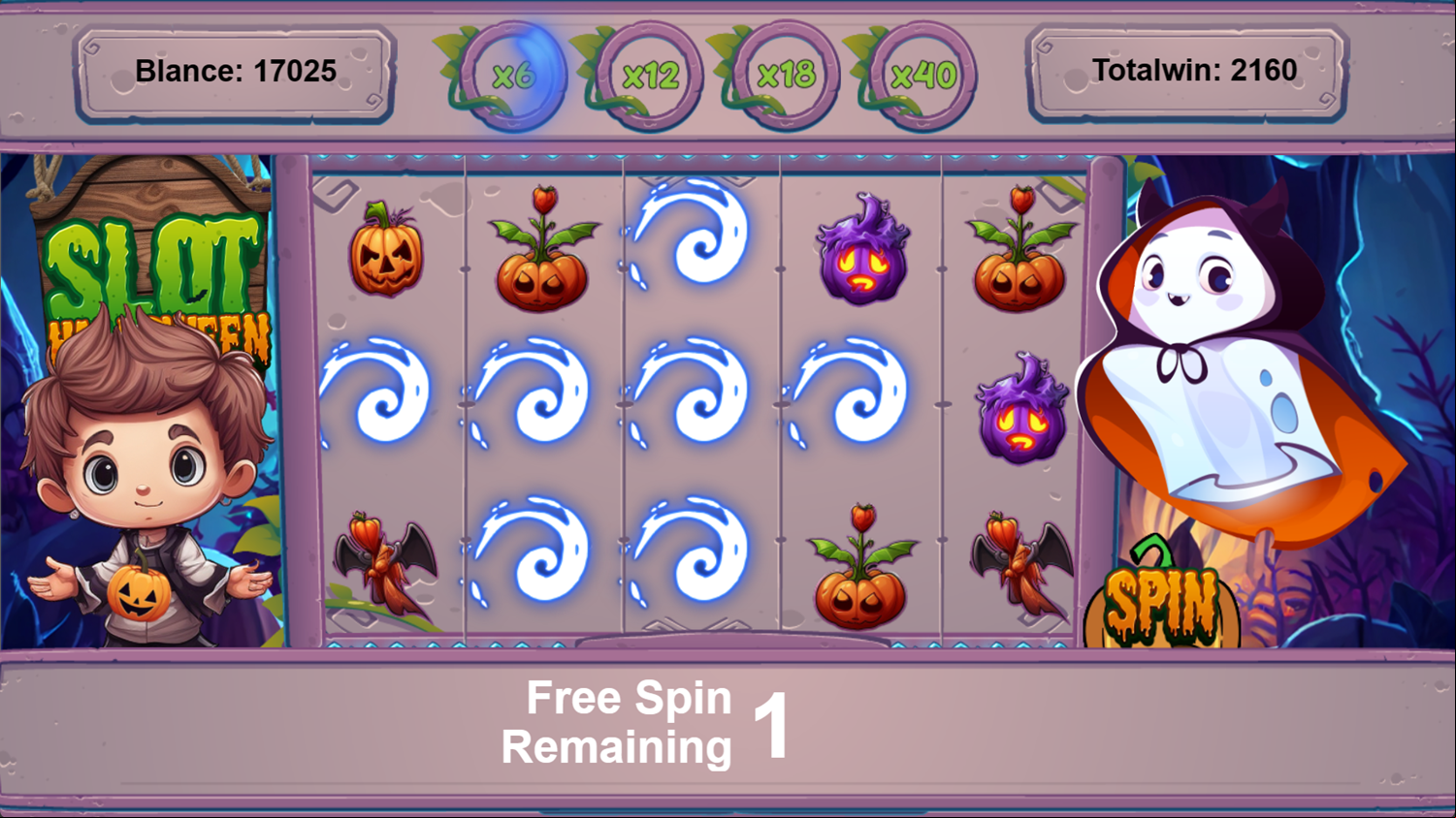Halloween Slot Game Progress Screenshot.