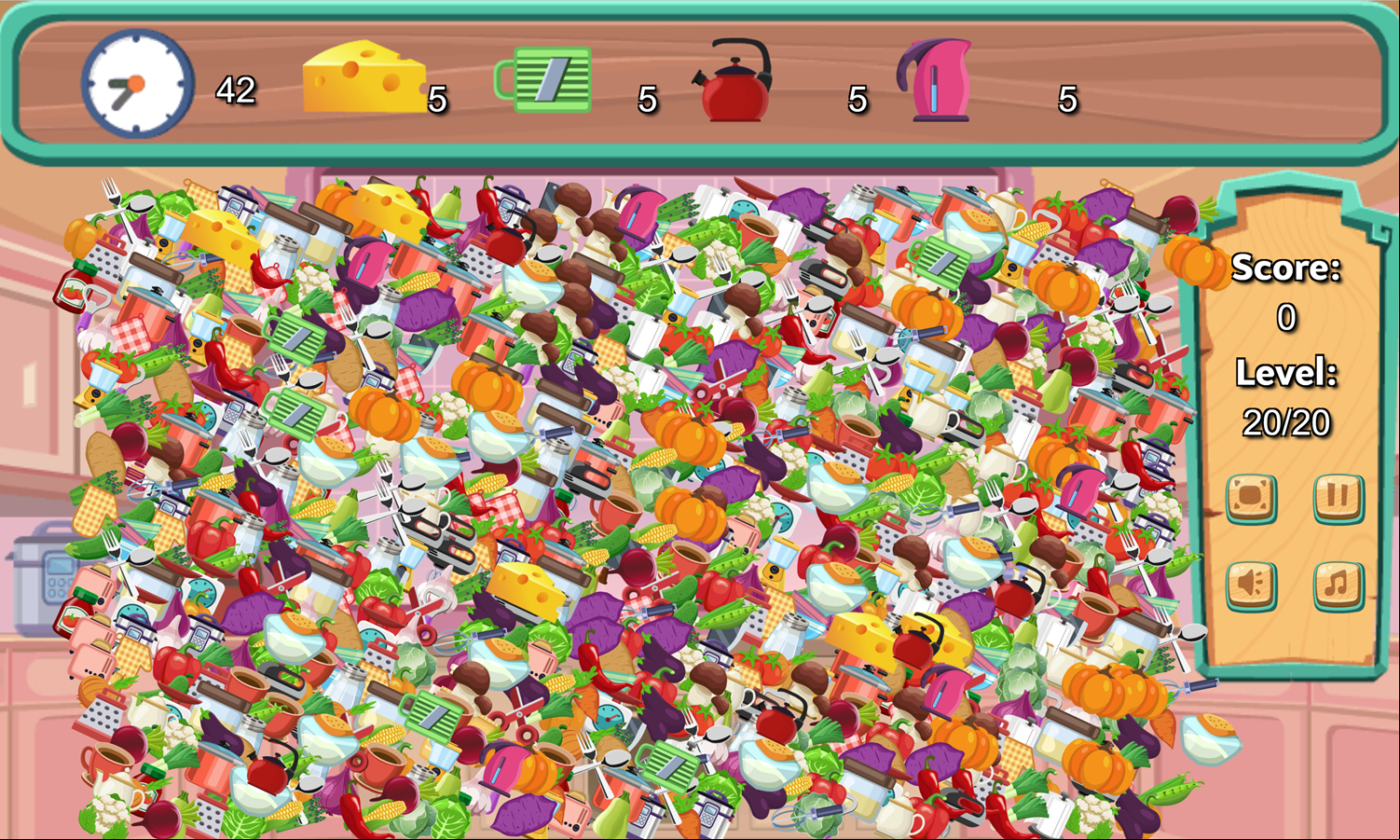 Hidden Food Game Final Level Screenshot.