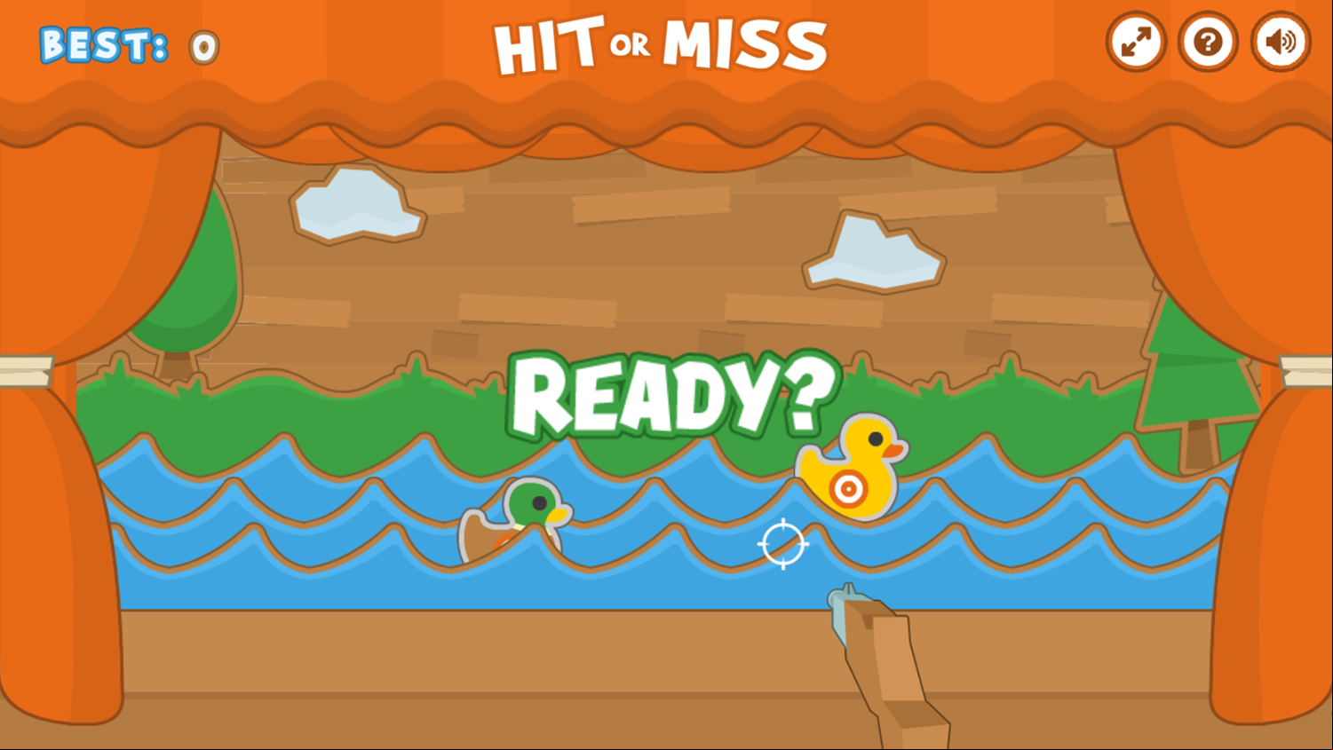 Hit or Miss Game Welcome Screen Screenshot.