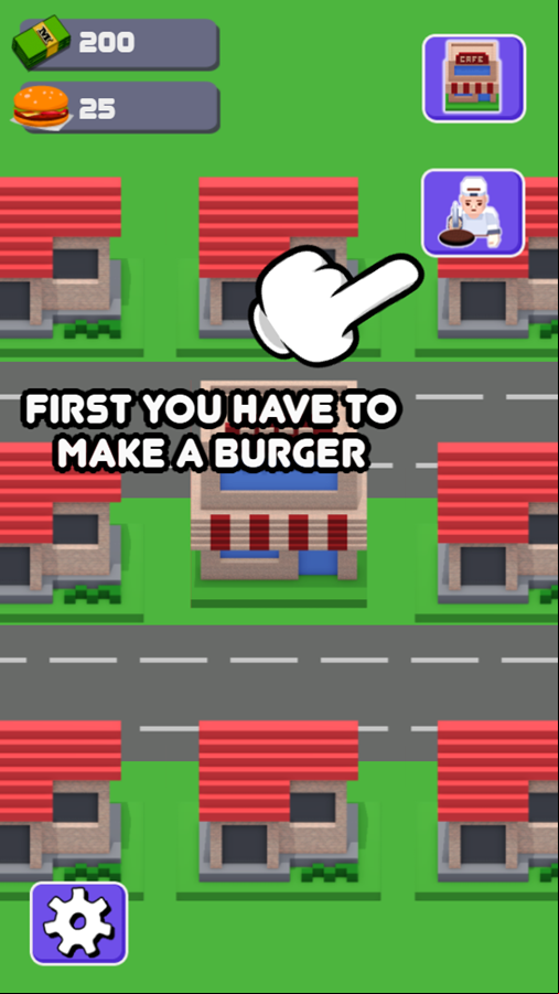 Idle Waiter Tycoon Game Welcome Screen Screenshot.
