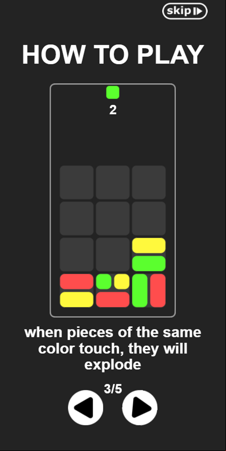 Jelly Matches Game Instructions Screenshot.