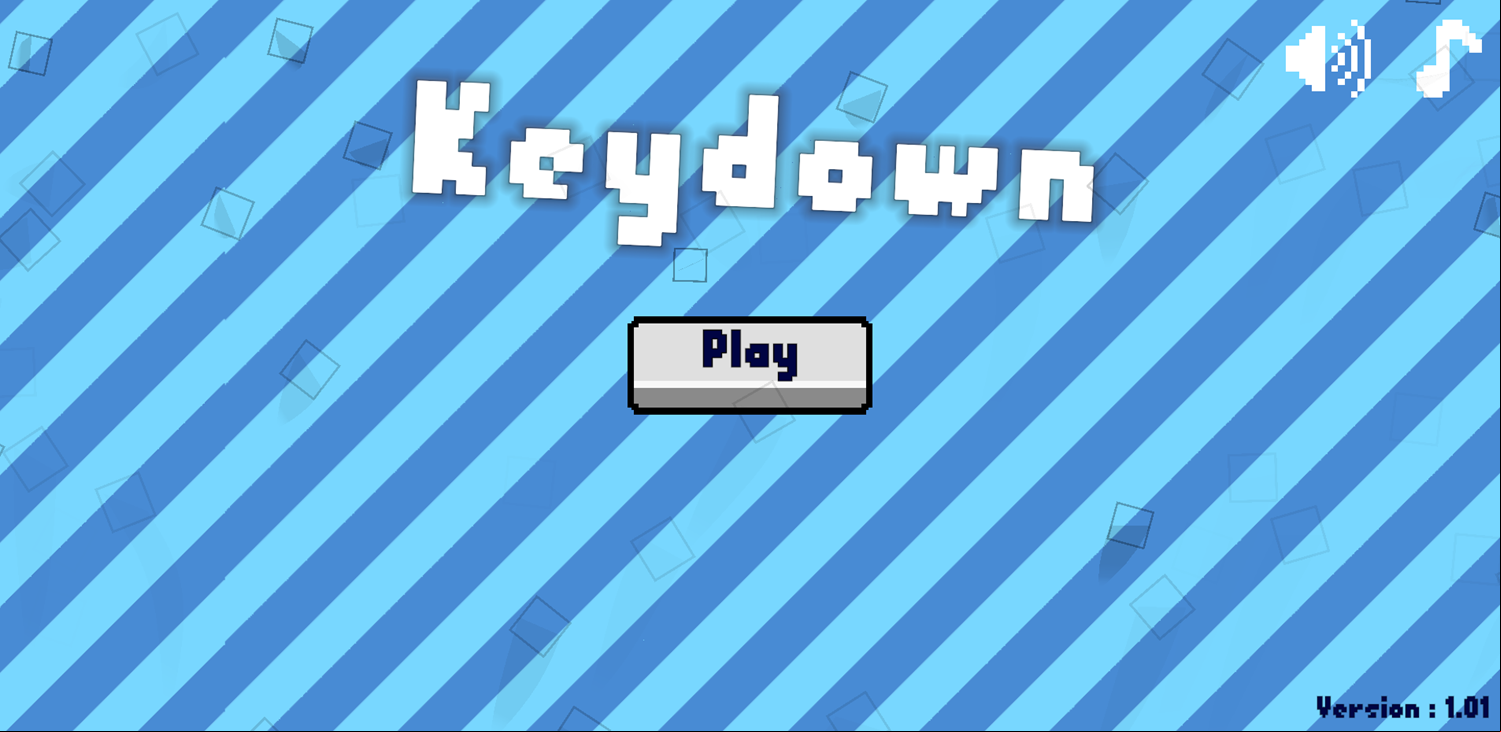 Keydown Game Welcome Screen Screenshot.