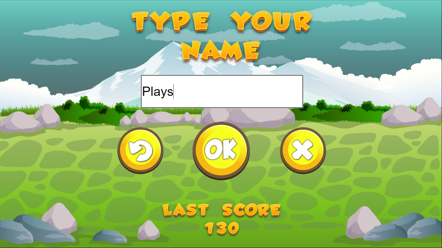 Knight vs Orc Game Save Name Screenshot.