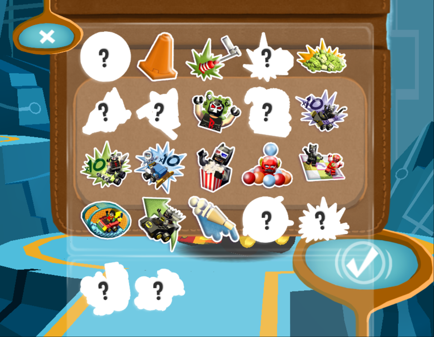 LEGO DC Comics Super Heroes Mighty Micros Game Character Sticker Collection Screen Screenshot.