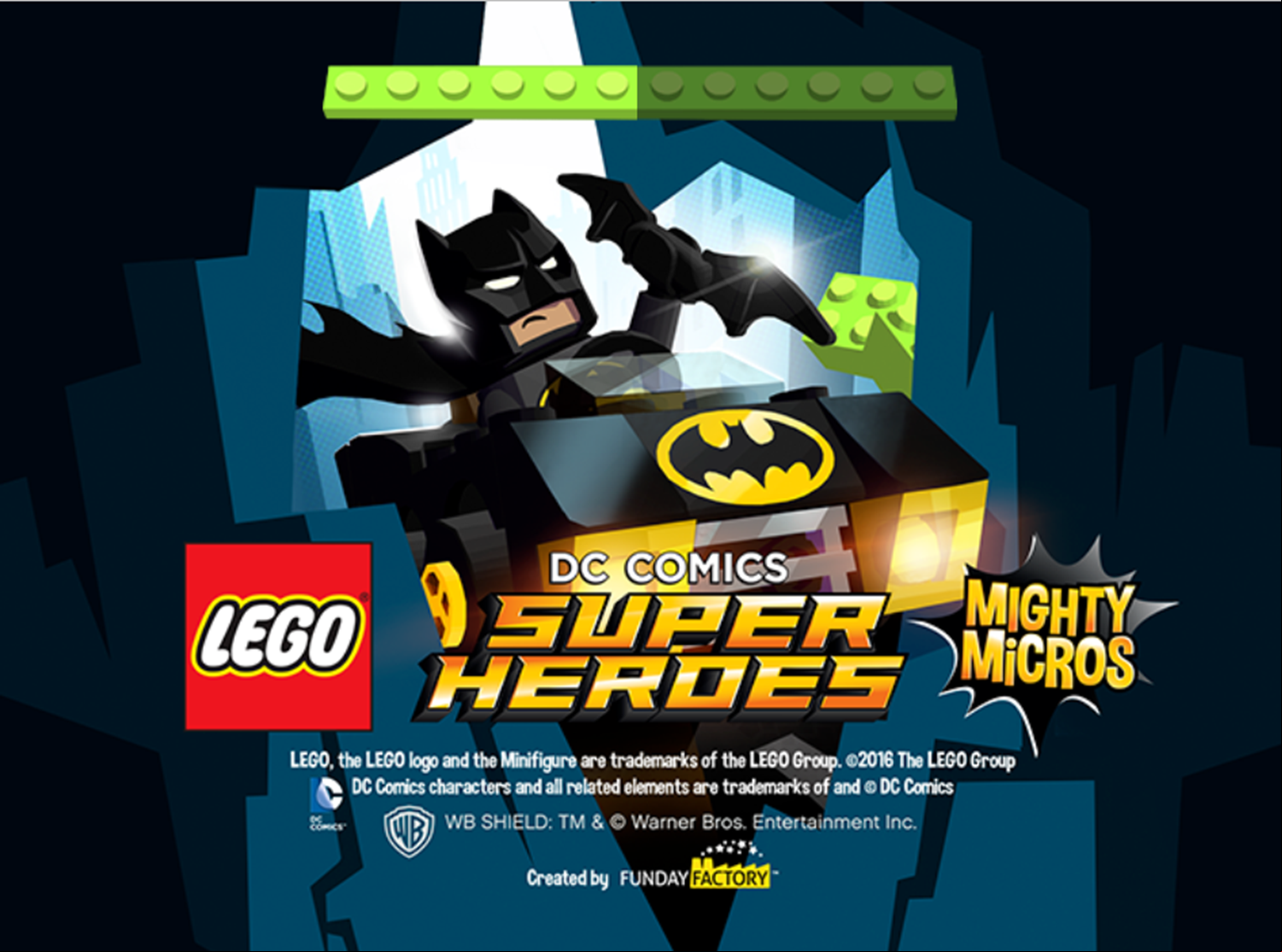 LEGO DC Comics Super Heroes Mighty Micros Game Welcome Screen Screenshot.