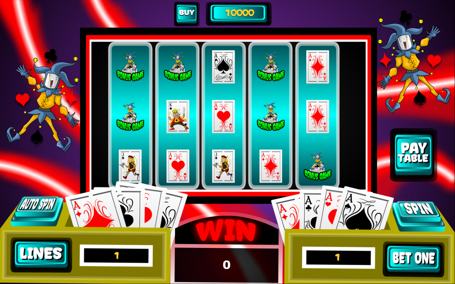 Luck Cards Game Start Screenshot.
