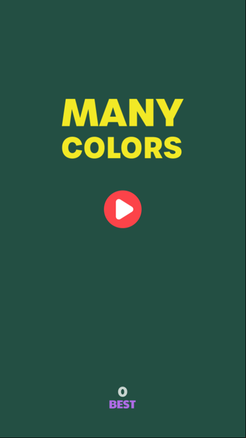 Many Colors Game Welcome Screen Screenshot.