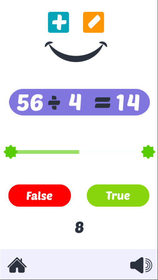 Math Challenge Game Play Screenshot.
