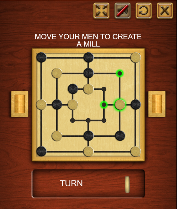 Nine Men's Morris Game Screenshot.
