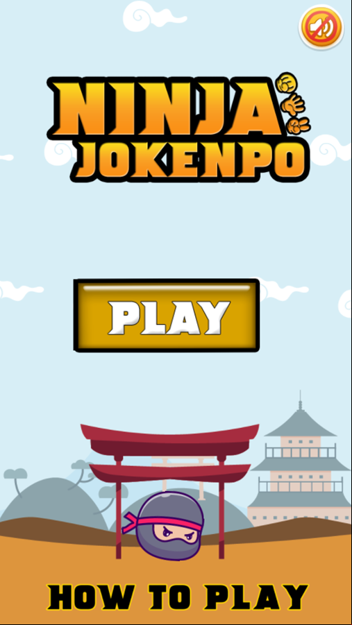 Ninja Jokenpo Game Welcome Screen Screenshot.