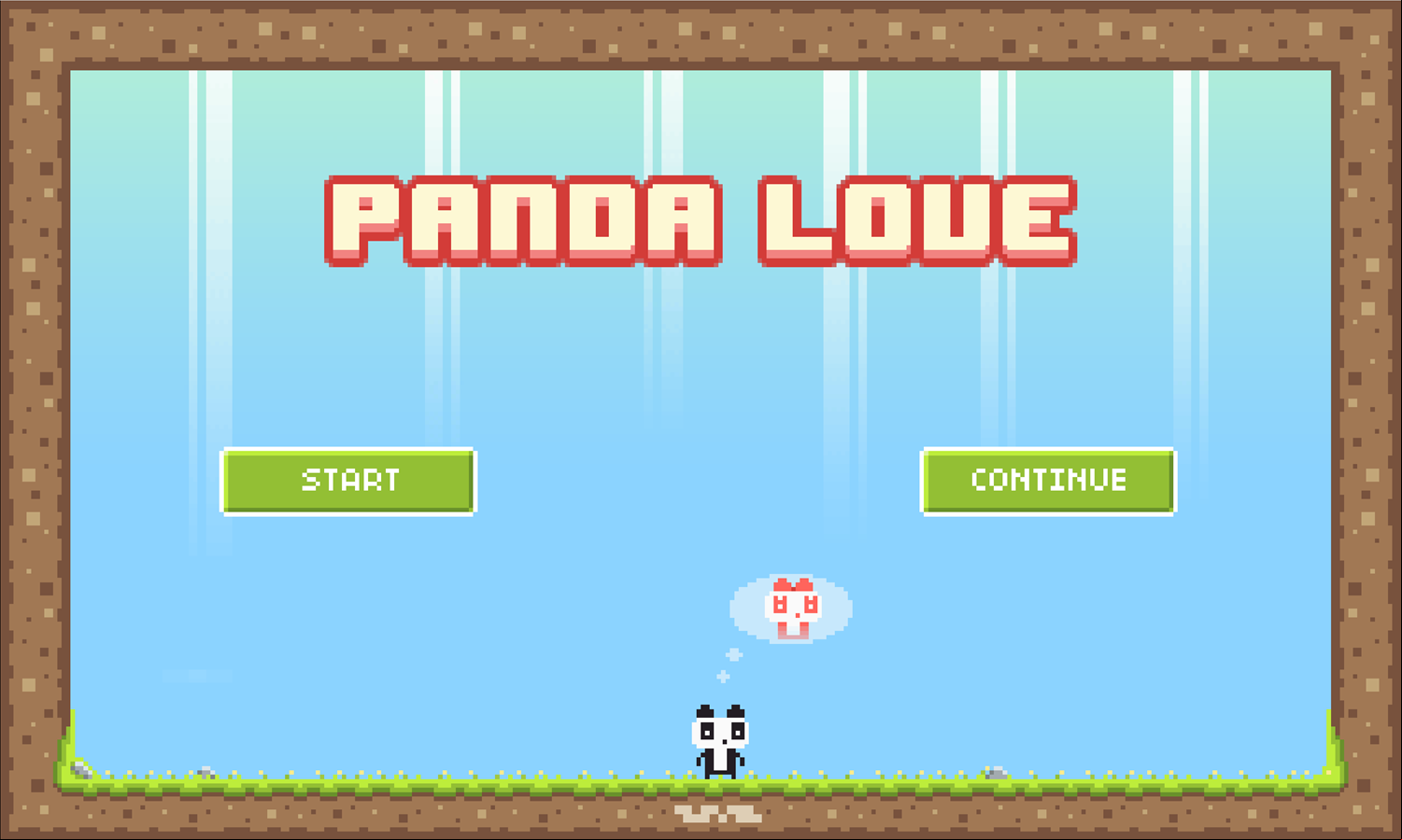 Panda Love Welcome Screen Screenshot.