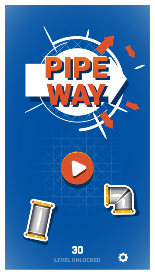 Pipe Way Game Welcome Screen Screenshot.