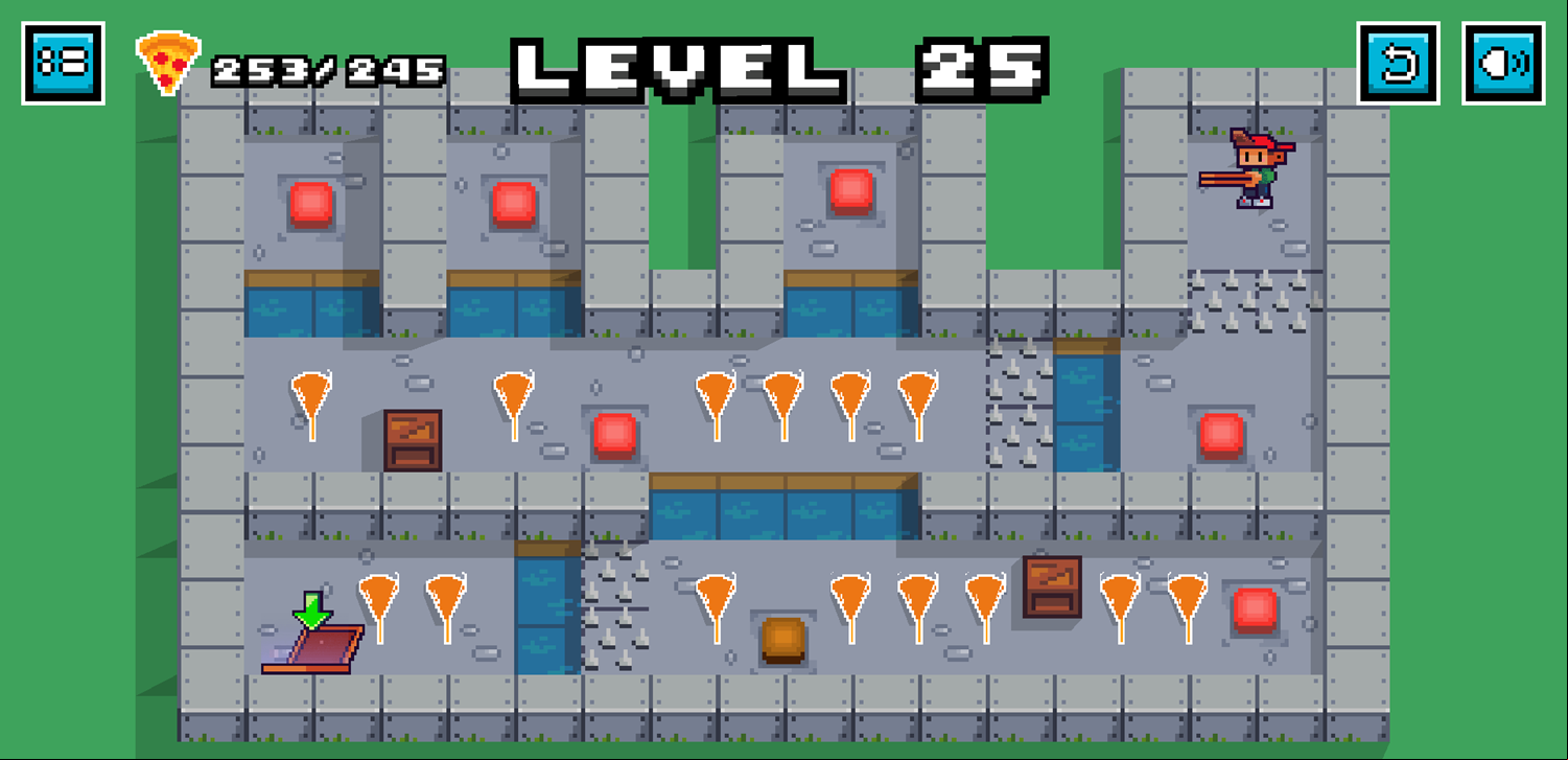 Pizza Guy Puzzle Game Final Level Screenshot.