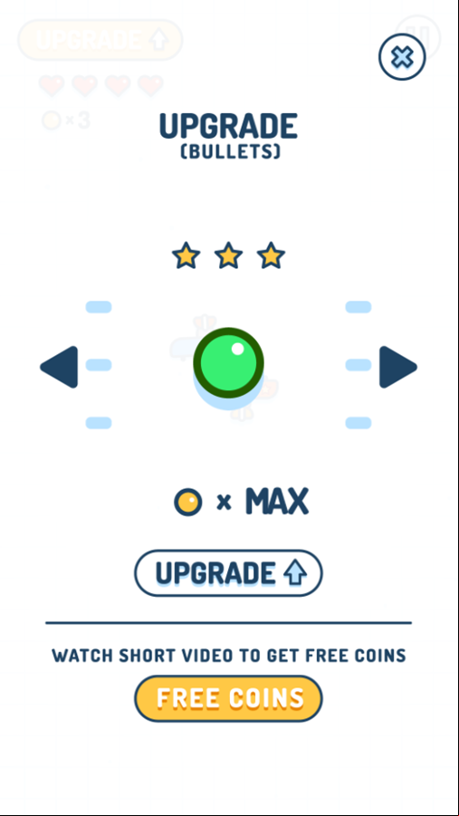 Plane Shooter Game Bullets Upgrade Max Screen Screenshot.