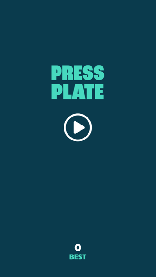 Press Plate Game Welcome Screen Screenshot.