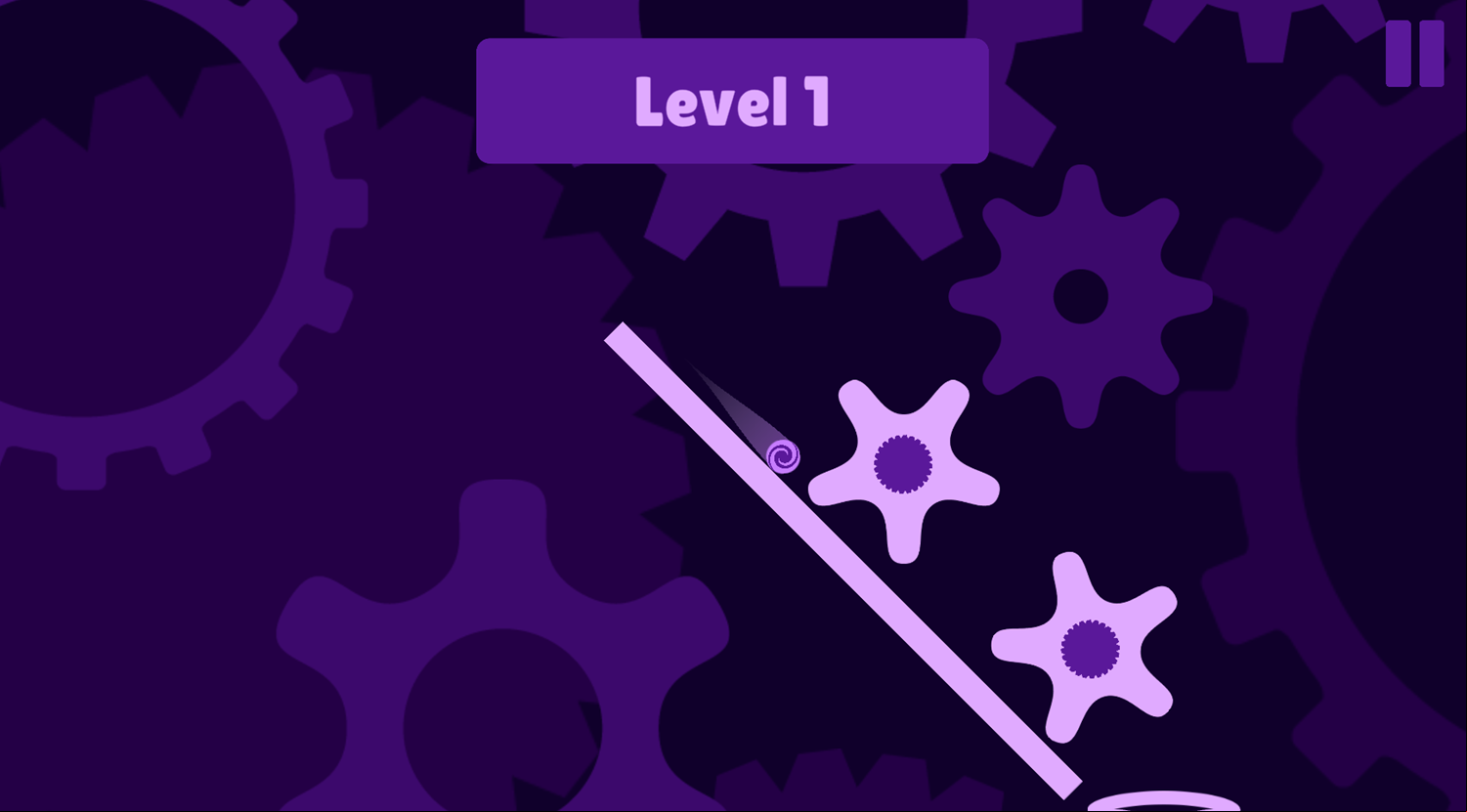 Rolling in Gears Game Level Start Screenshot.