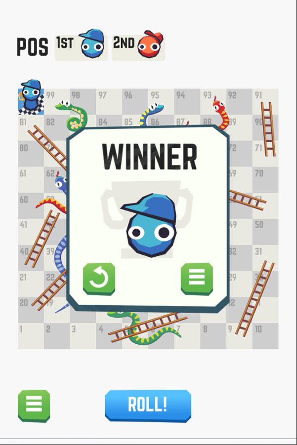 Snakes and Ladders Win Screenshot.
