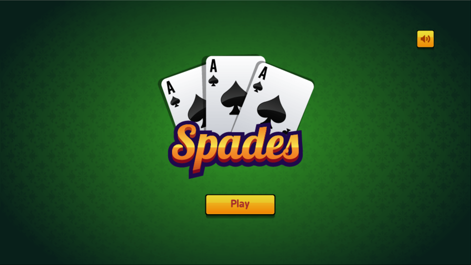 Spades Game Welcome Screen Screenshot.