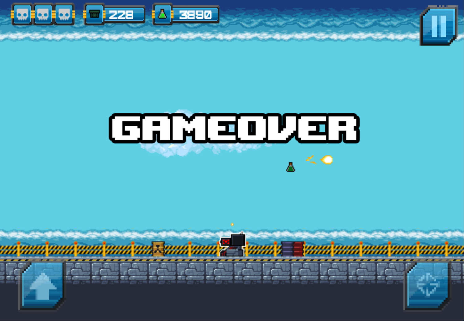 Super Robomax Game Over Screenshot.
