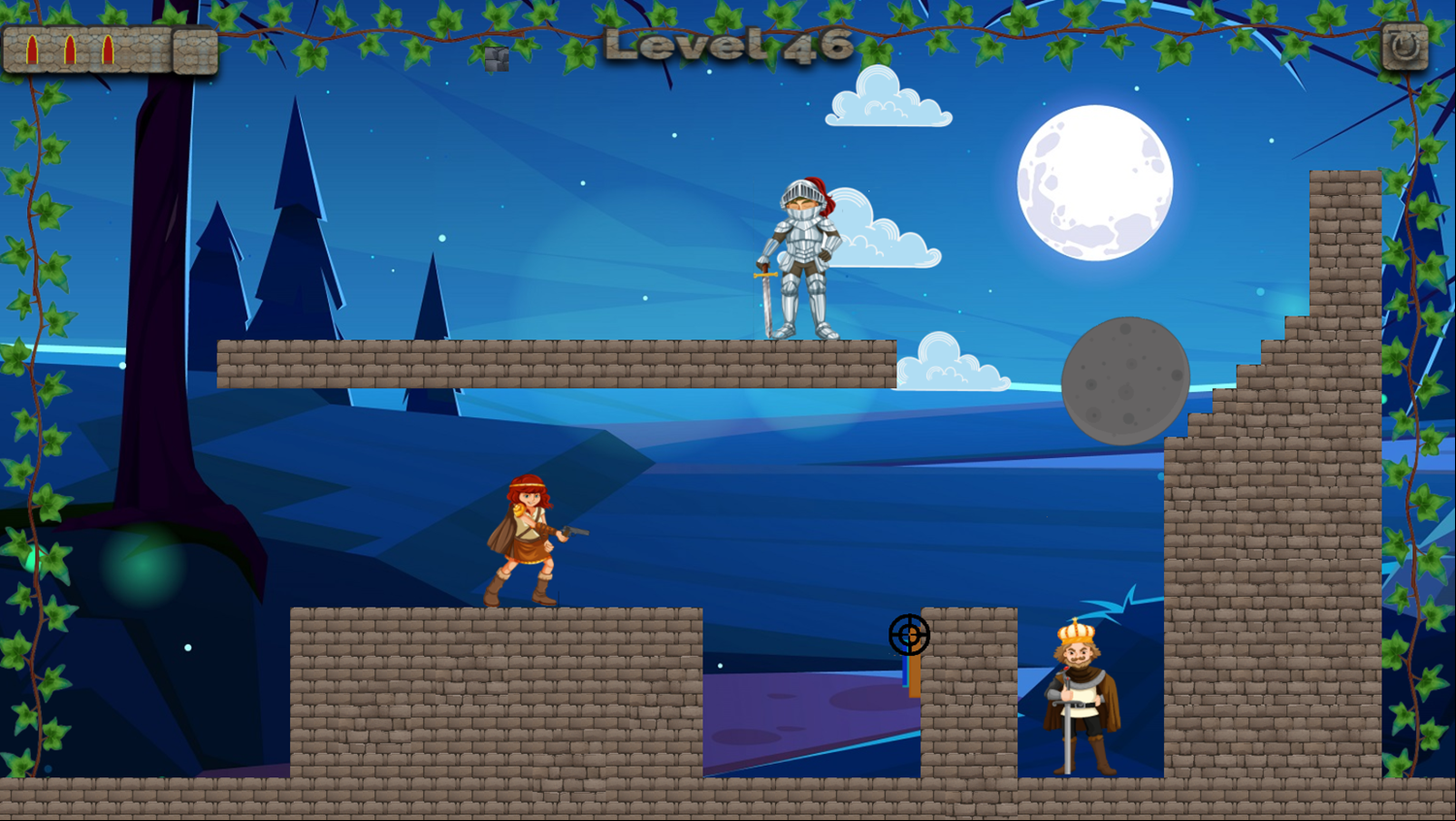 Target Triumph Game Level With a Button and a Rolling Stone Screenshot.
