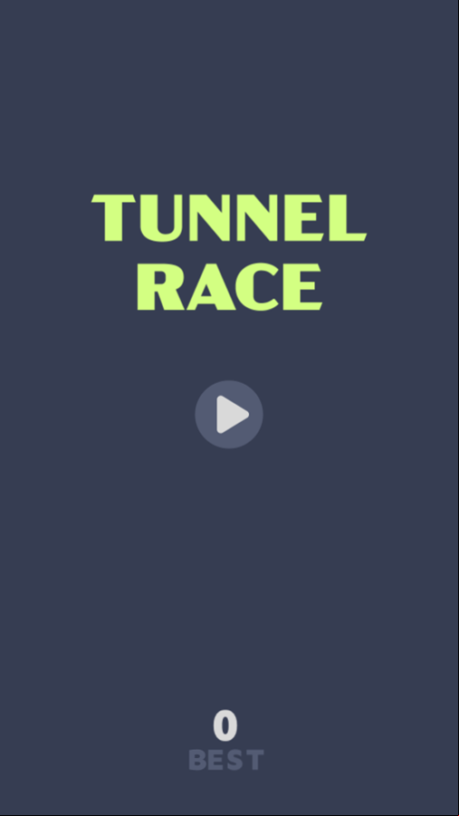 Tunnel Race Game Welcome Screen Screenshot.