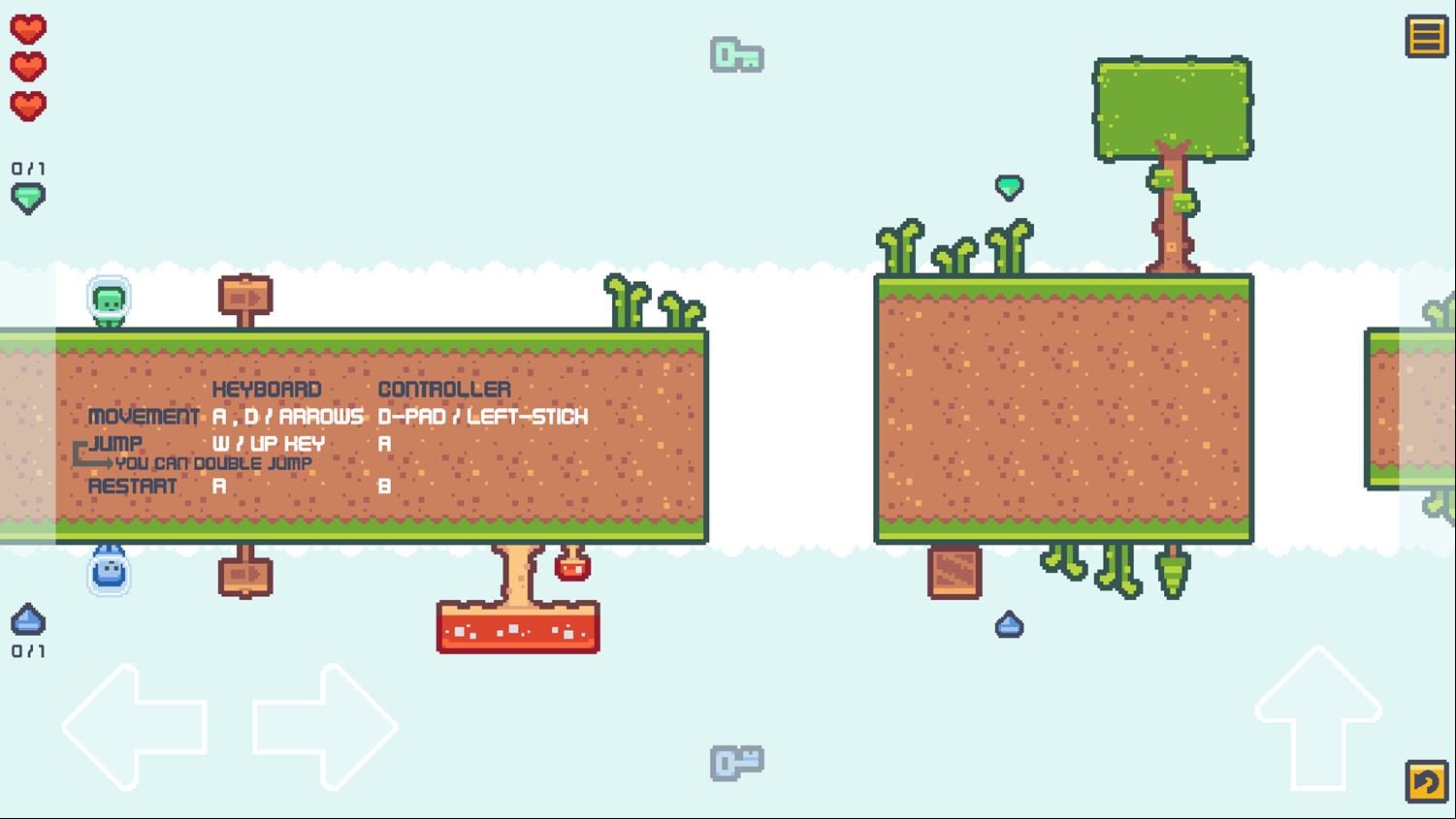 Two Aliens Adventure Plus Game How To Play Screenshot.