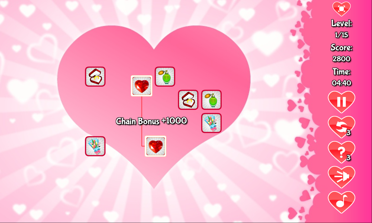 Valentine Link Game Play Screenshot.