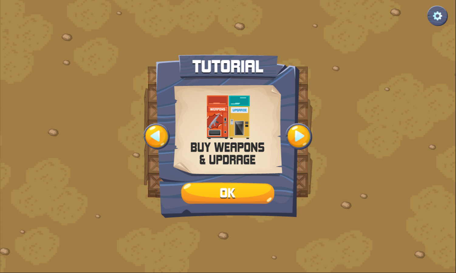 Zombie Attack Game Buy Weapons and Upgrades Tutorial Screen Screenshot.