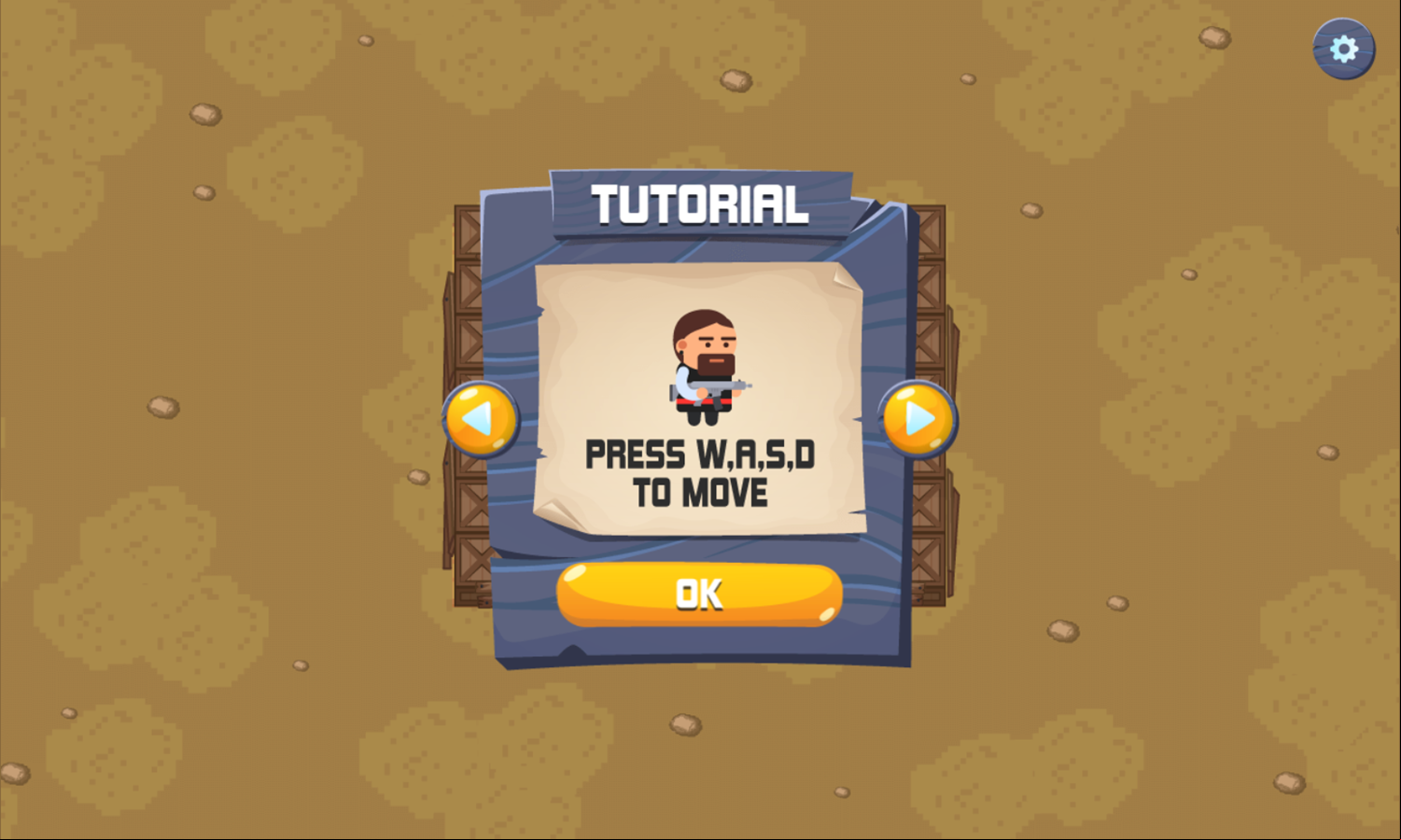 Zombie Attack Game Moving Tutorial Screen Screenshot.